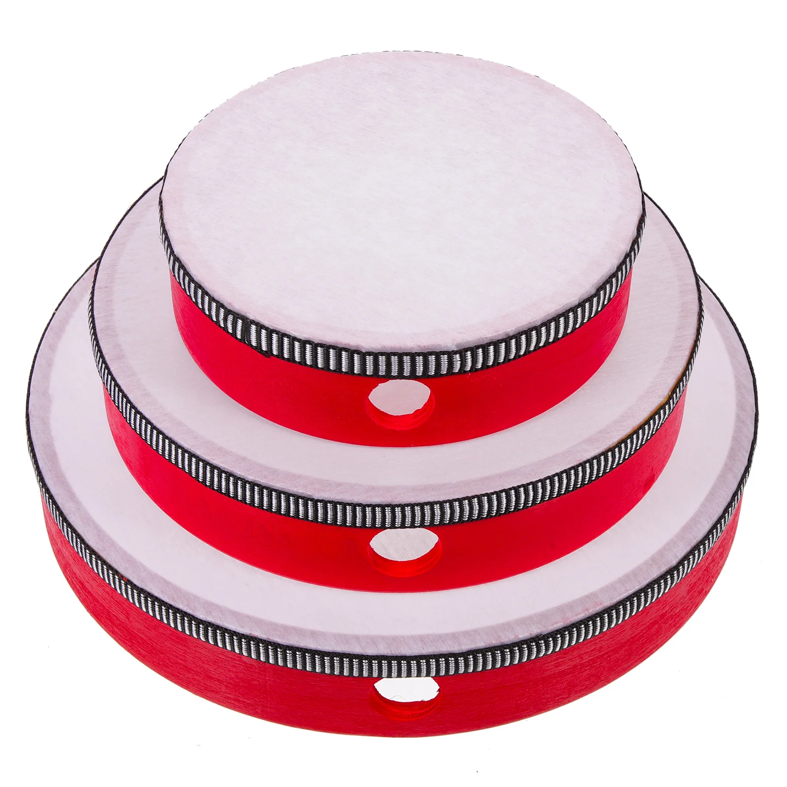 

3pcs Hand Drum Set Wood Tambourine For Kids Adults Music Learning Durable Percussion For Church School Home Hand Drum Musical