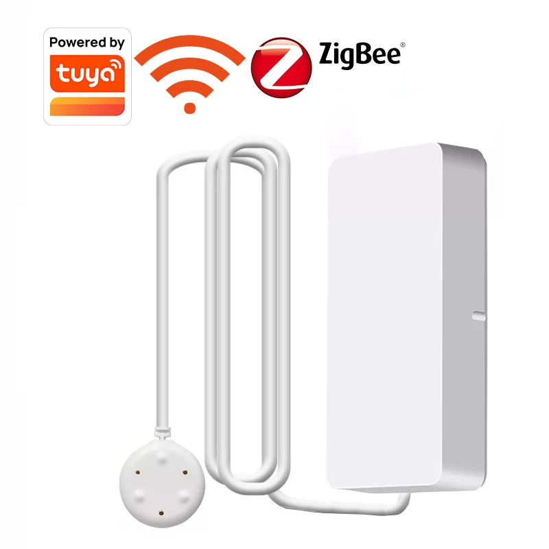 

Tuya Zigbee Water Sensor Tuya App Control Real time notification with 1.2 meter long sensing probe cable for leakgae protection