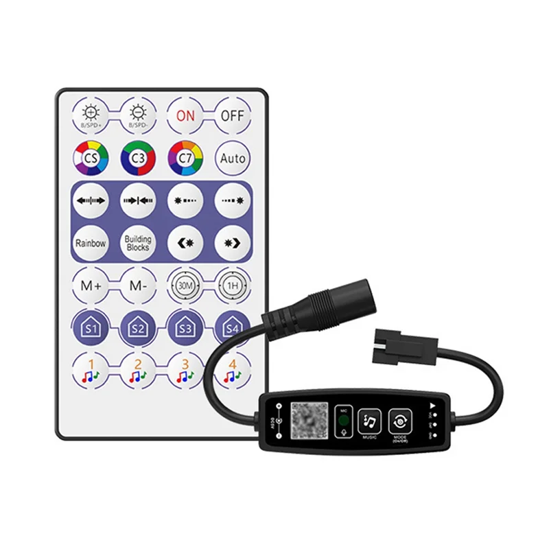 BTLIFE-WS2811 WS2812B LED Controller Bluetooth Music 28Keys Remote Control For Individual Addressable RGB Strip Light