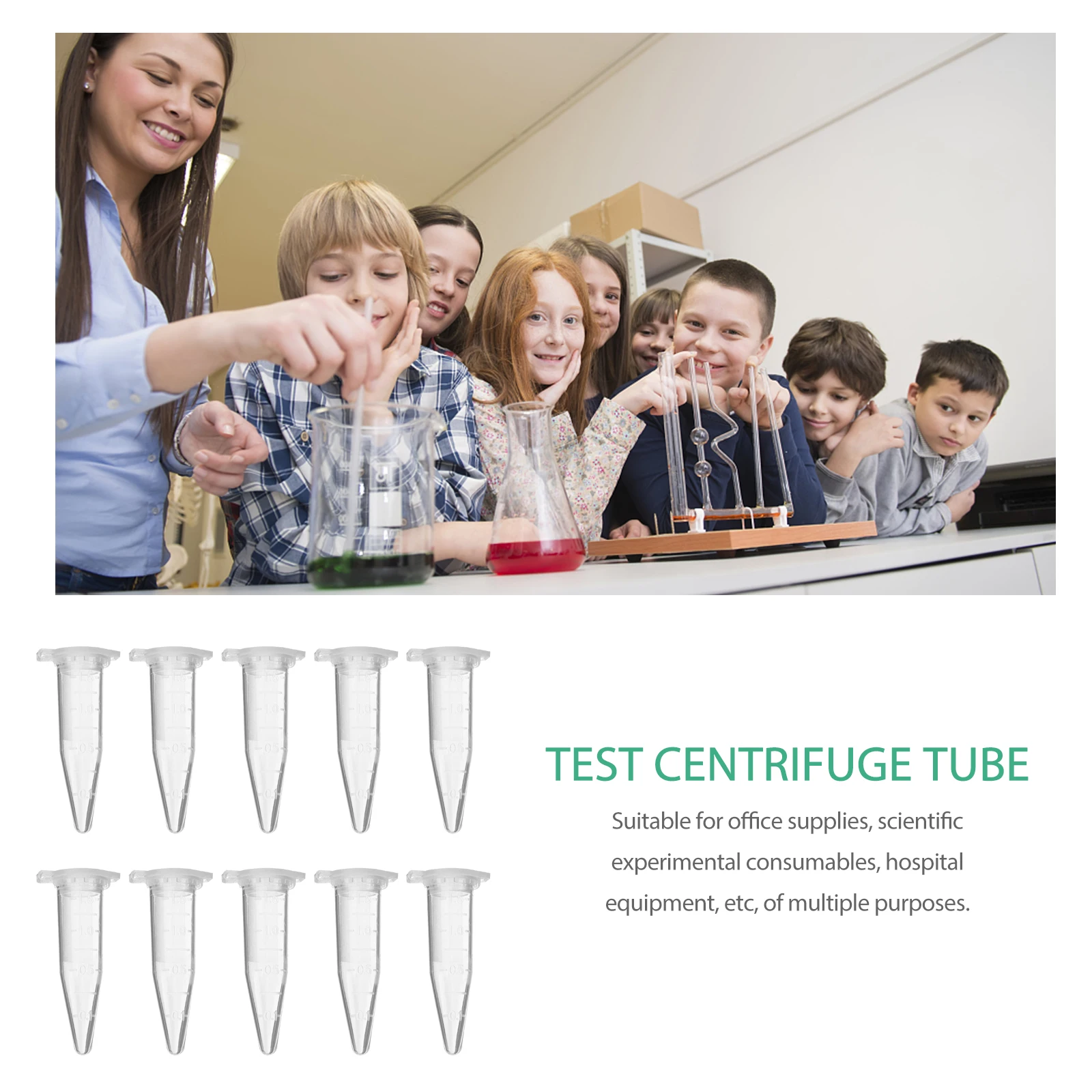 

500 Pcs Tube Plastic Test with Cap Scientific Experiment Tubes Miniature Sample
