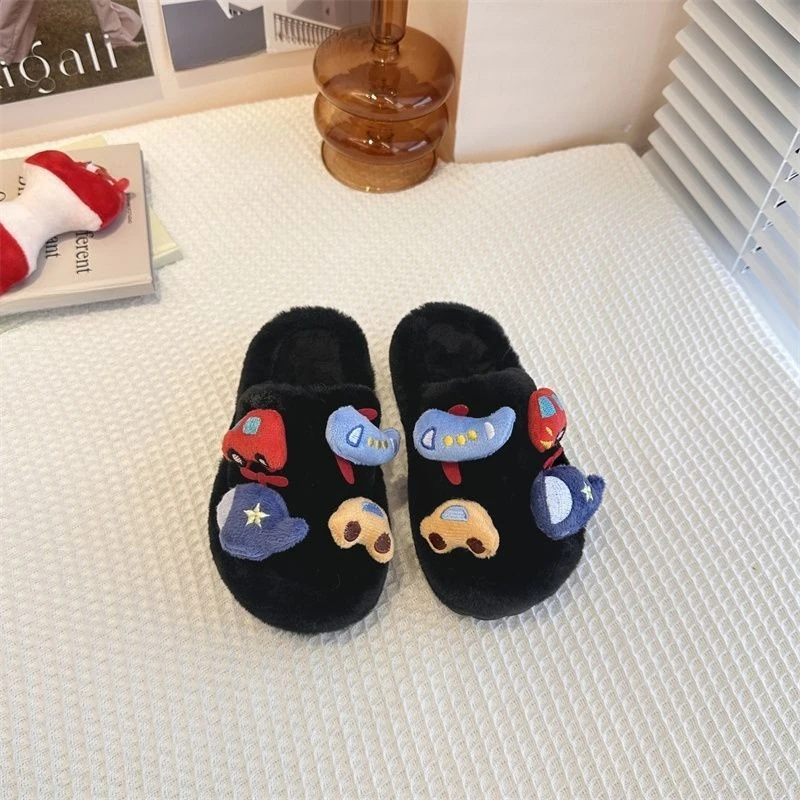 

Kids Boys Lightweight Slippers 2026 Cartoon Car Print Soft Sole Indoor Outdoor Shoes for Baby Children Toddler