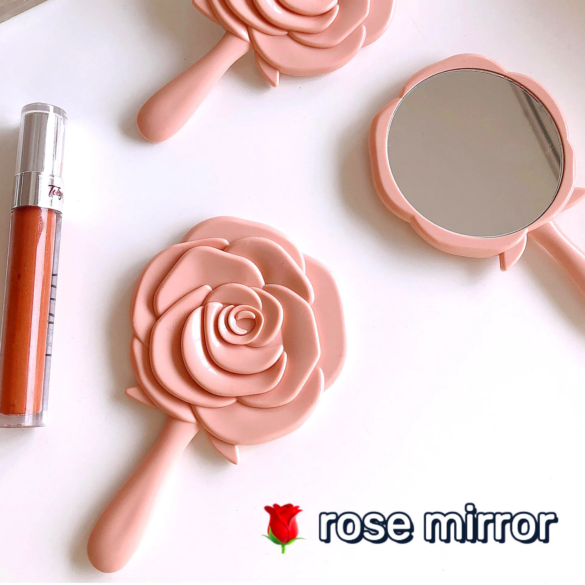 

1pcs Retro rose mirror creative makeup mirror bridesmaid portable handheld mirror mini makeup mirror wedding gift