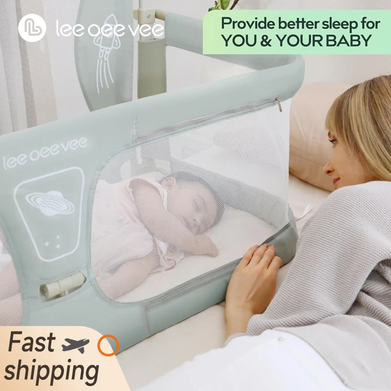 

LEEOEEVEE Baby Bassinet Bedside Sleeper Bedside Crib, On Bed Sleeper Baby Bed Cot Bassinet Sleeper for Infant Easy Foldi