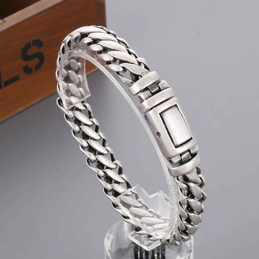 

Vintage 316L Stainless Steel Braided Bracelet Punk Hip Hop Simple Bracelets For Men Boys Fashion Biker Amulet Jewelry Wholesale