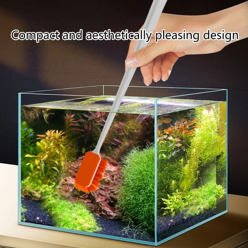 LXAF Fish Tanks Brush Cleaner Plant Aquarium Fish Tanks Aquarium Cleaner Accessories Flexible Bristles Scrubbing Brush