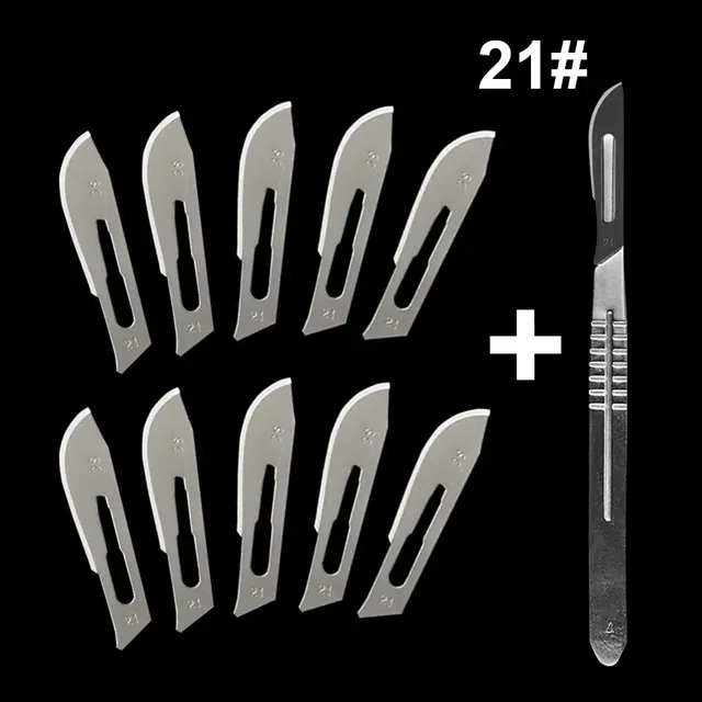 20 #   23 #   Rzeźba ze stali węglowej metalowe ostrza skalpela uchwyt skalpel DIY naprawa cięcia zwierząt nóż chirurgiczny zestawy narzędzi pudełko antypoślizgowe