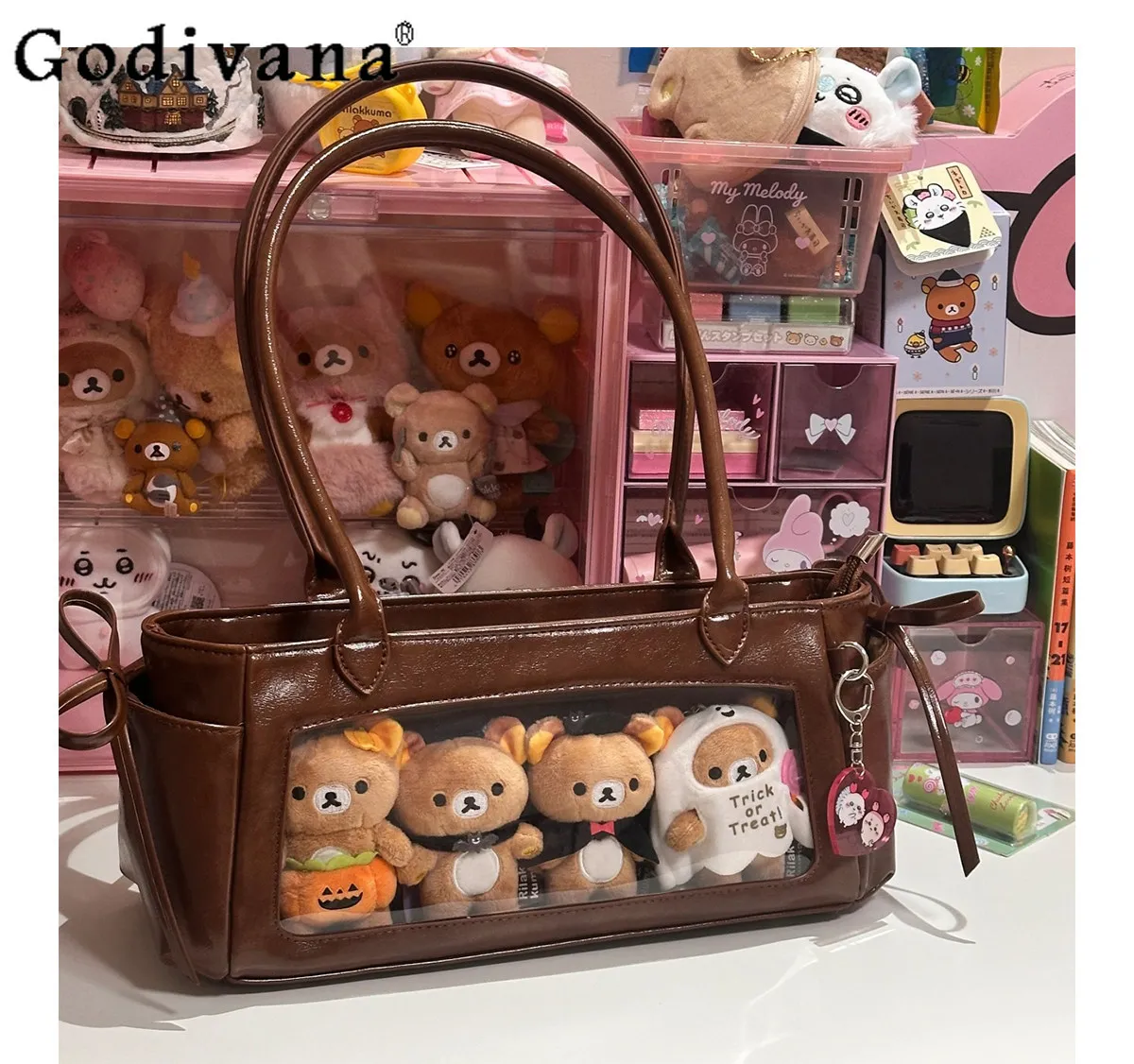 Japanese Style Original Lolita Fashion Itabag 10cm Small Capacity Baby Bag Sweet Cool Girl Versatile Leather Shoulder Bag