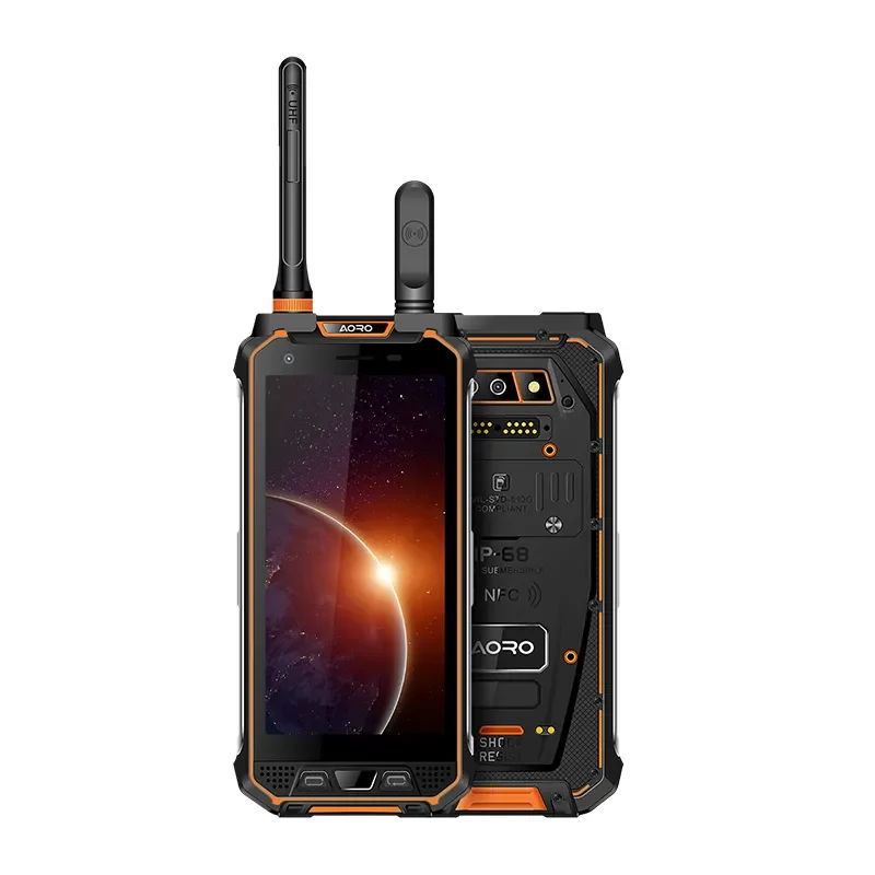 Aoro M5 high security of antenna intercom android IP68 shockproof phone radio digital walkie talkie