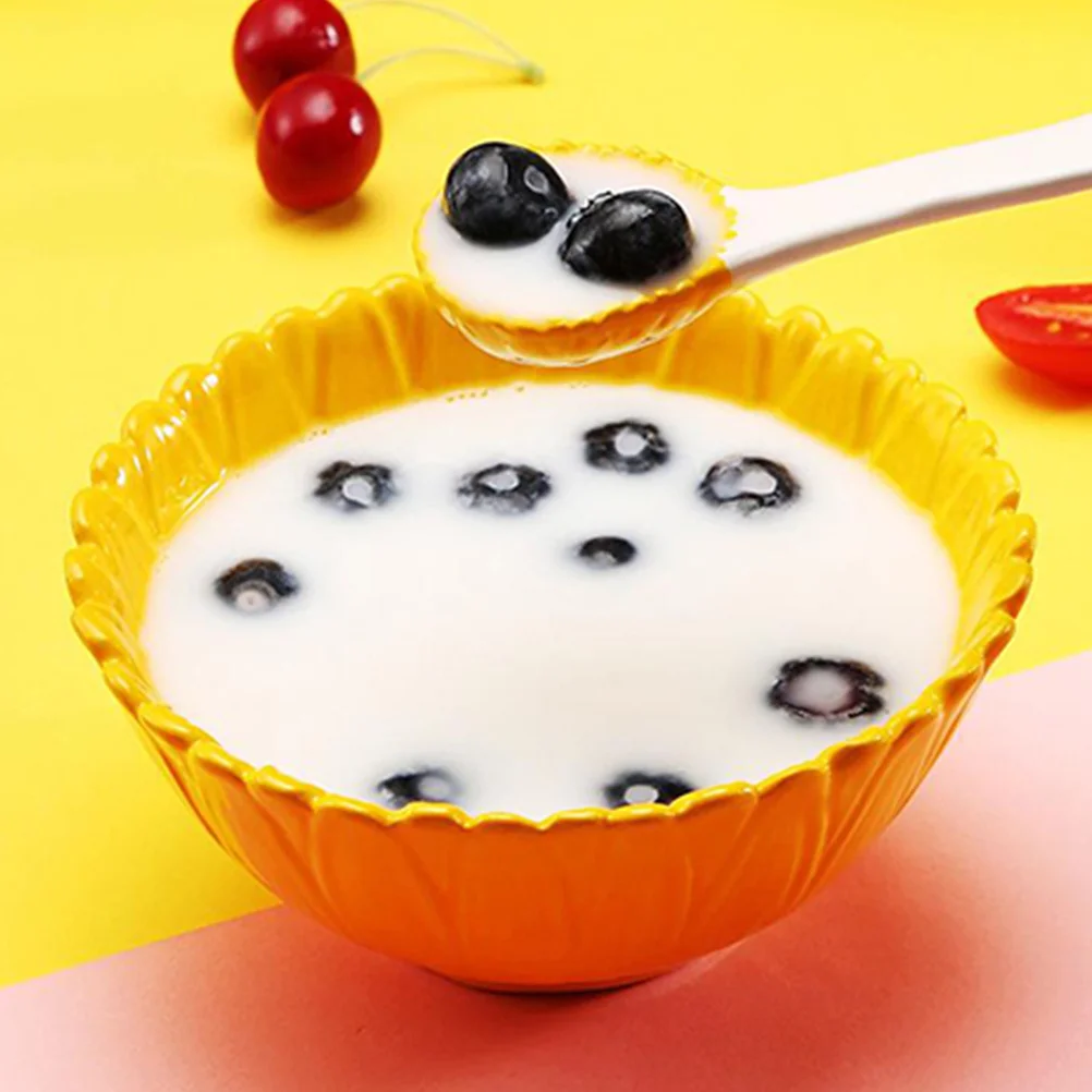 

1Set Kids Bowl with Spoon Ceramic Salad Bowl Exquisite Craftsmanship Safe for Children Daily Use Home Cafe Restaurant Suitable