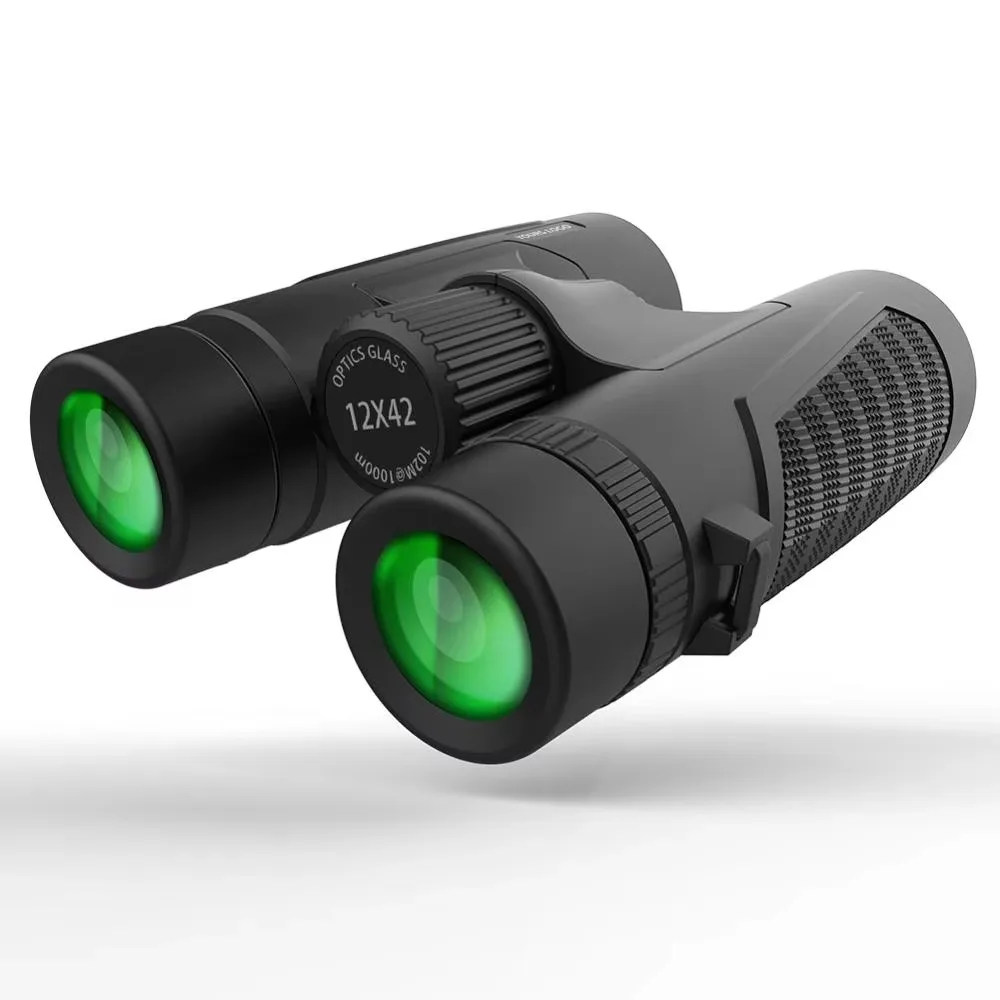 منظار عالي الدقة 12 × 42، مناسب للبالغين، قوة عالية، مثالي لمشاهدة الطيور، الصيد، المشي لمسافات طويلة، السفر، والرياضة، حامل الهاتف
