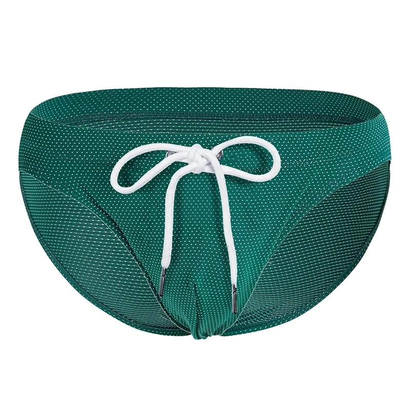 Drawstring Swimming Briefs for Men Low Waist Solid Color Bikini Style Swimwear Hot Spring Pool Bathing Suits Comfortable Panties