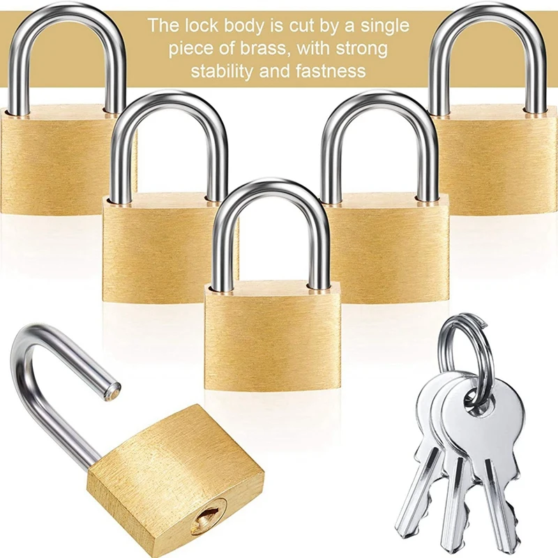 24 Pack Mini Padlock Small Padlock Solid Brass Locks With 3 Key For Luggage Lock,Backpack,Gym Locker Lock,Suitcase Lock