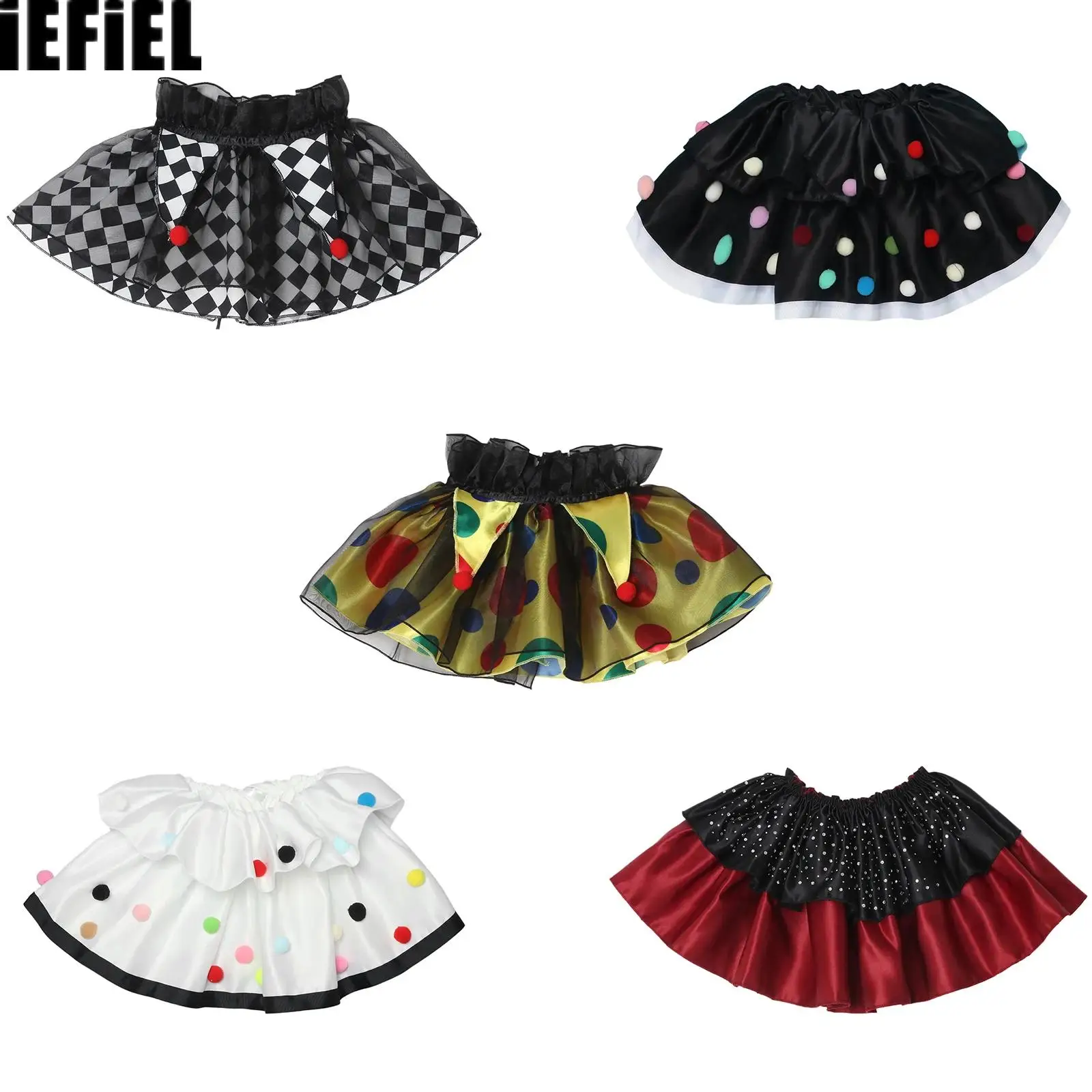 Adult Clown Neck Scarf Decoration with Adjustable Strap Vintage Layered Ruffled Faux Collar for Role-playing Carnival Circus