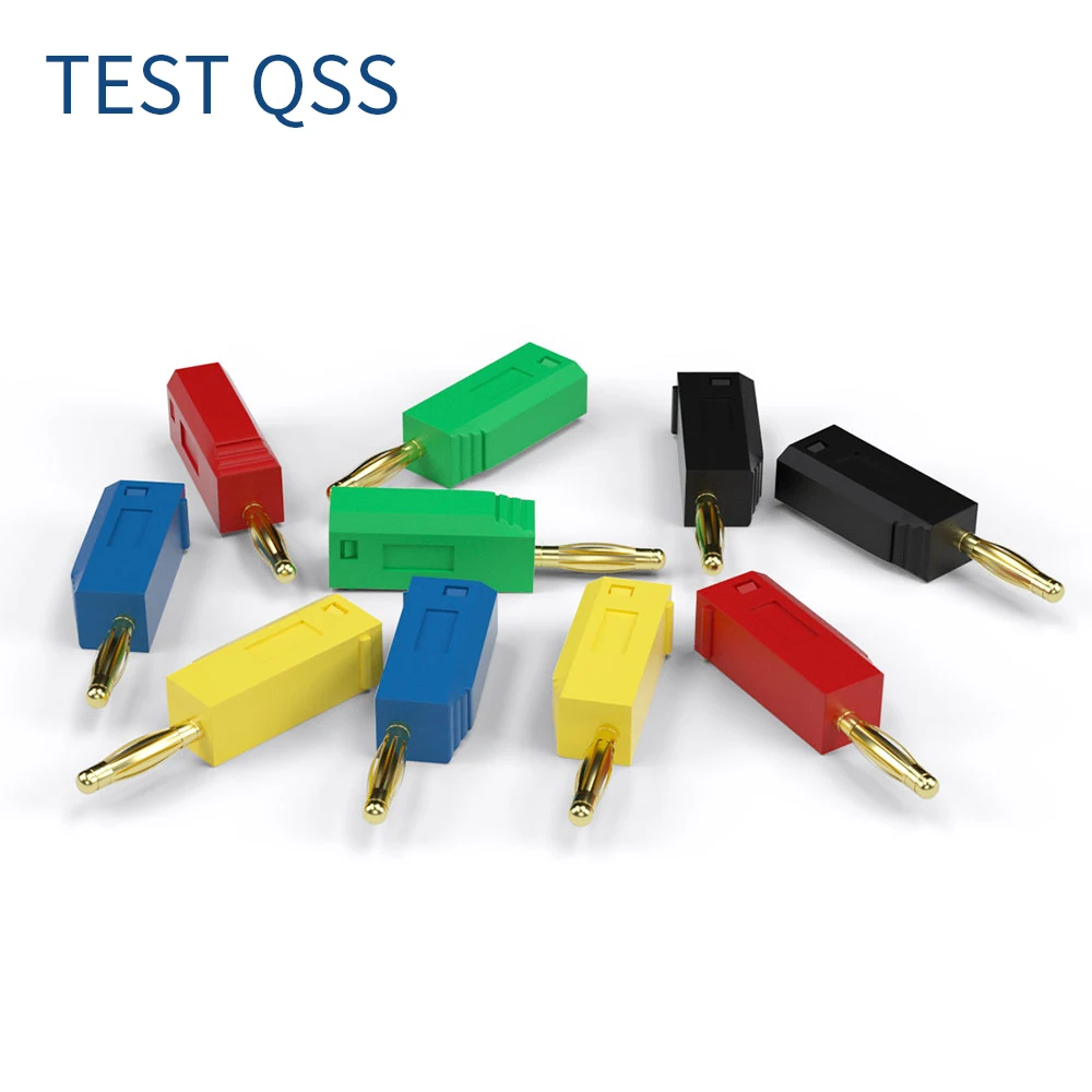 QSS 10PCS 2MM Banana Plug Gold Plating Stackable Electrical Terminal Connector  Accessories 5 Colors Q.10003