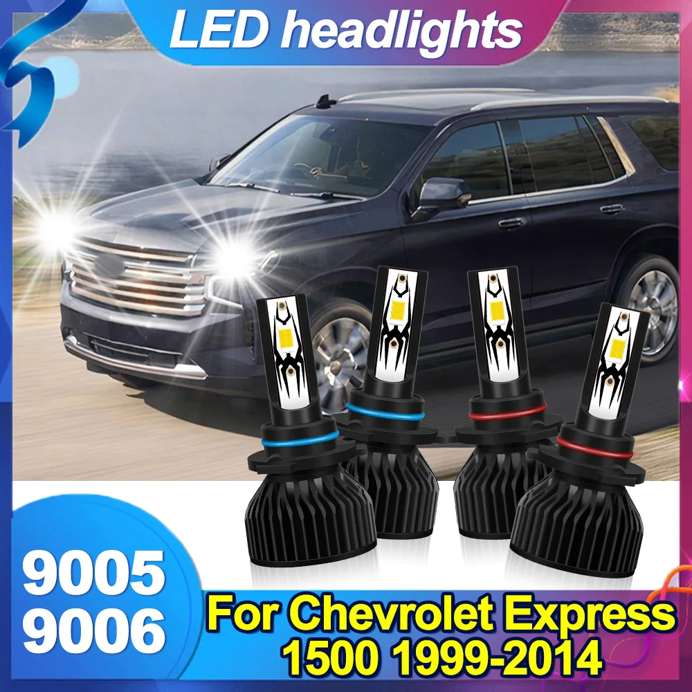 

Для Chevrolet Express 1500 1999-2014 9006 9005 комплект светодиодных фар комбинированные лампы 6000 К дальнего ближнего света супер яркий белый 20000LM