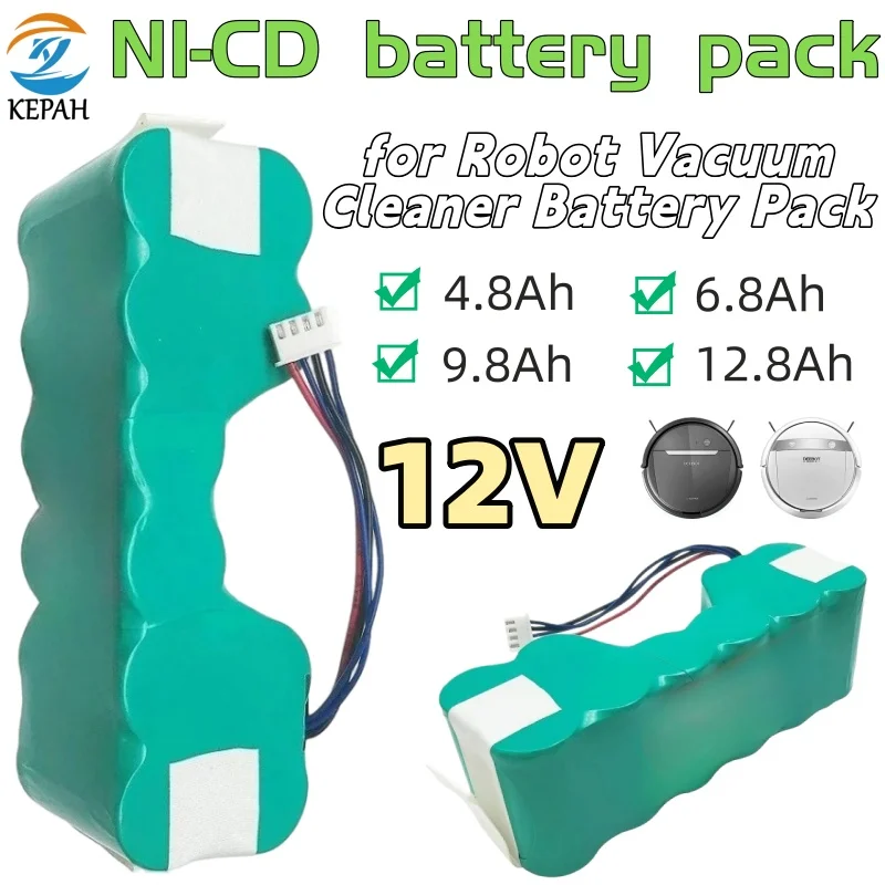 12V Ni-Cd Battery Replacement for Ecovacs 10001568 10002167 DD3G DD4G DE5G DD35 DG710 DM88 ZJ1517-HFR Robotic Vacuum Cleaner