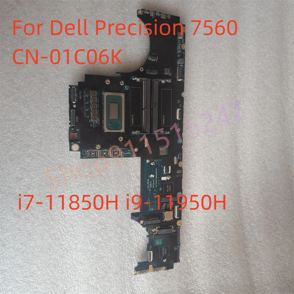 

1C06K 01C06K CN-01C06K LA-K621P For Dell Precision 7560 Laptop Motherboard With i7-11850H i9-11950H CPU 100% Works Perfectly