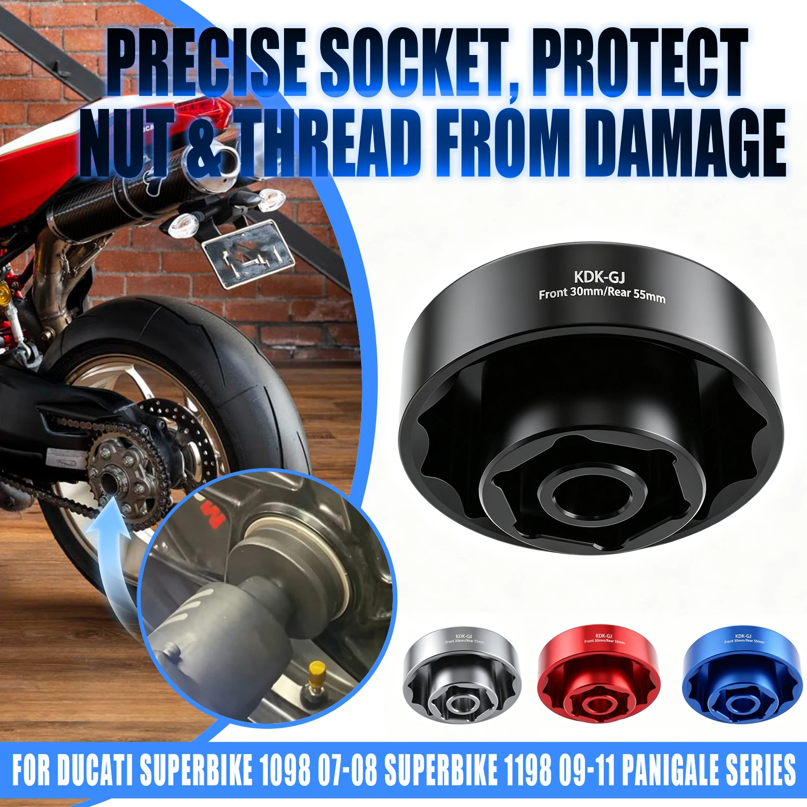 Front Rear Axle Nut Socket Tool 30mm 55mm Wheel Removal For Ducati Superbike 1098 Superbike1198 Panigale Multistrada 1200
