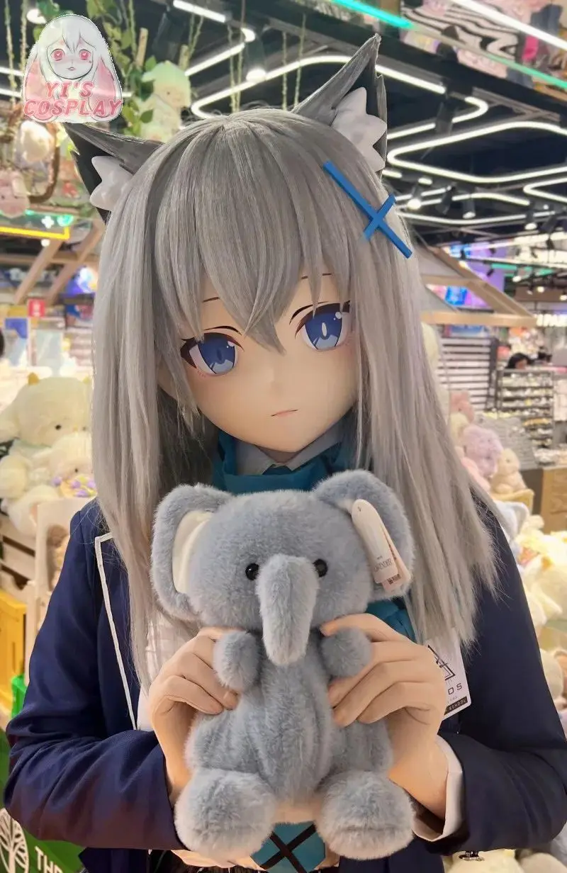 

Меховой костюм ручной работы на заказ, голова Yis, косплей, голова кигуруми, косплей, Kemono OC, гарнитуры Beast, индивидуальный меховой костюм, голова Kemono