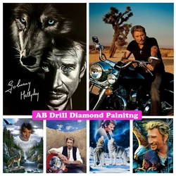 5D fai da te AB pittura diamante Johnny Hallyday ritratto strass immagine lupo uomo ricamo mosaico arte punto croce decorazioni per la casa