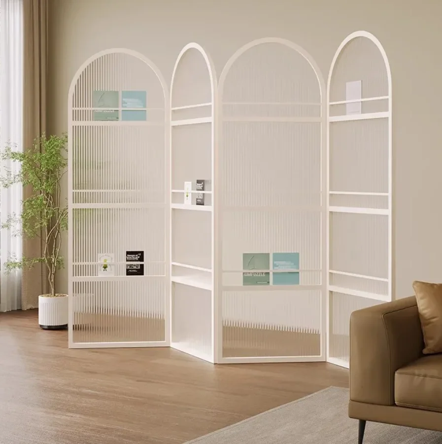 

Простая современная многофункциональная складная ширма из кремового стекла с художественным дизайном, подходит для B&B, свадеб, дней рождения