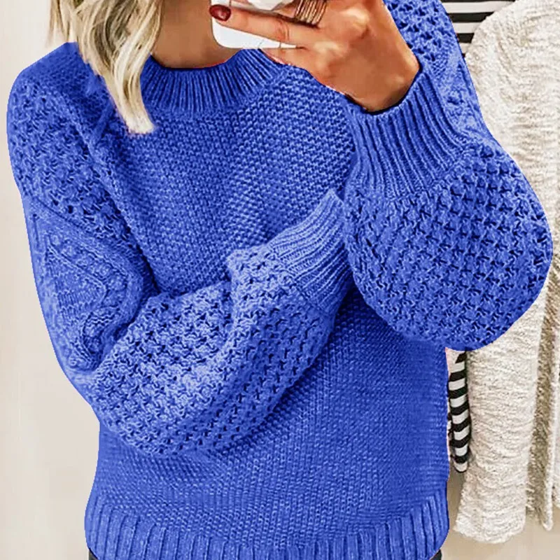 

Solid Knitted Thicken Pullovers Sweater Women Oversize Long Sleeve 2023 Autumn Winter Casual Loose Sweaters Ladies Top Pullovers