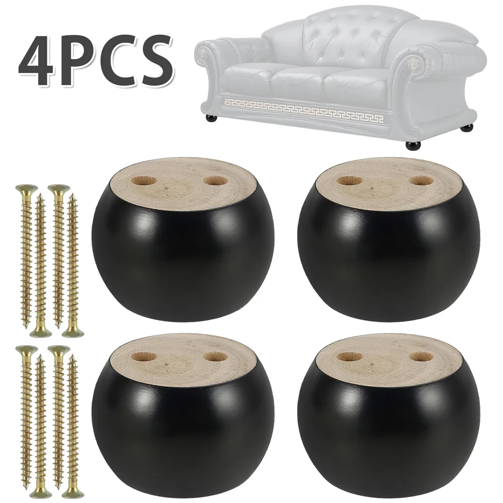 4 Pcs/Set Wooden Sofa Legs Feet Coffee Table Furniture Level Feets  Cabinet Legs Furniture Feet Anti Slip Floor Protector Pad