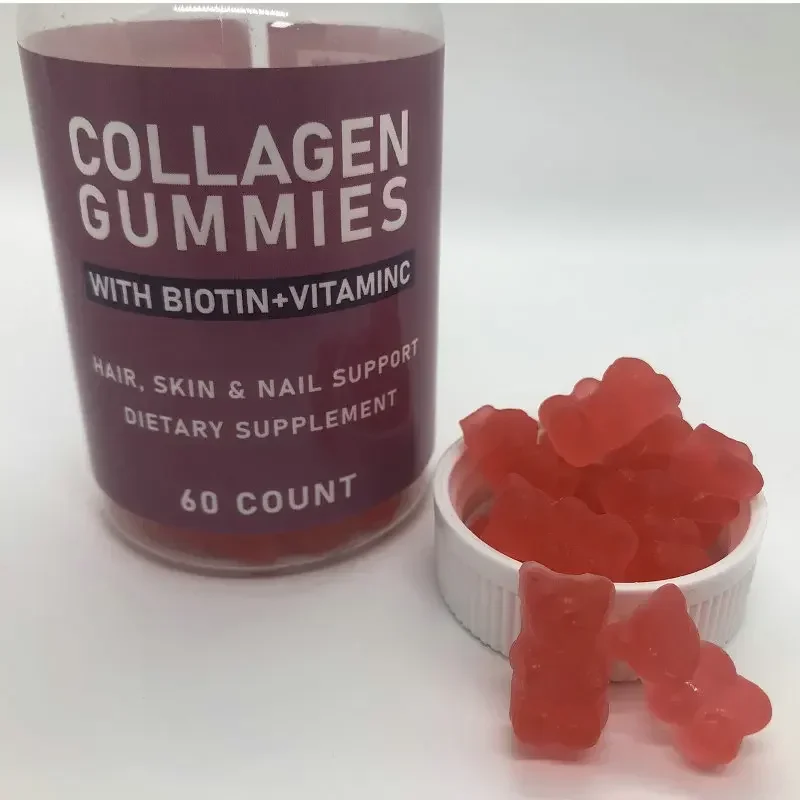 1 bottle of collagen gummie biotin maintains the health of hair skin and nails