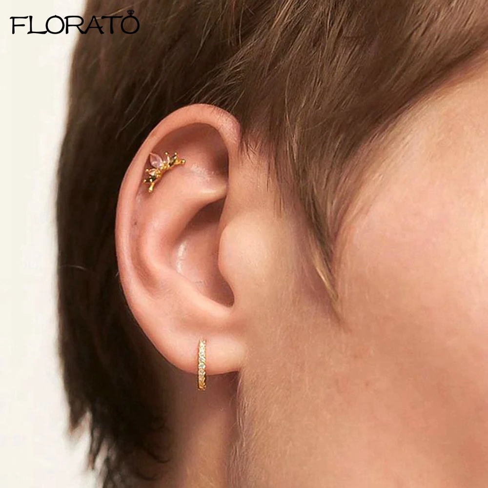 Pendientes de plata esterlina 925 para mujer, aretes de cristal de colores, joyería Simple y exquisita, regalos populares de cumpleaños