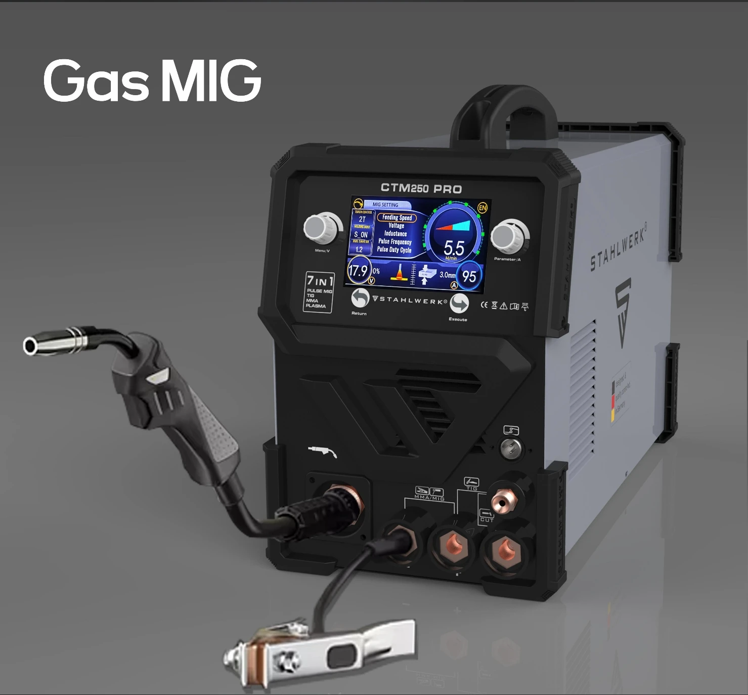 

New Stahlwerk CTM250 PRO 7-in-1 200A MIG TIG MMA Plasma Cutter 1/5kg Flux Cored Wire Welding Machine 220V Aluminum