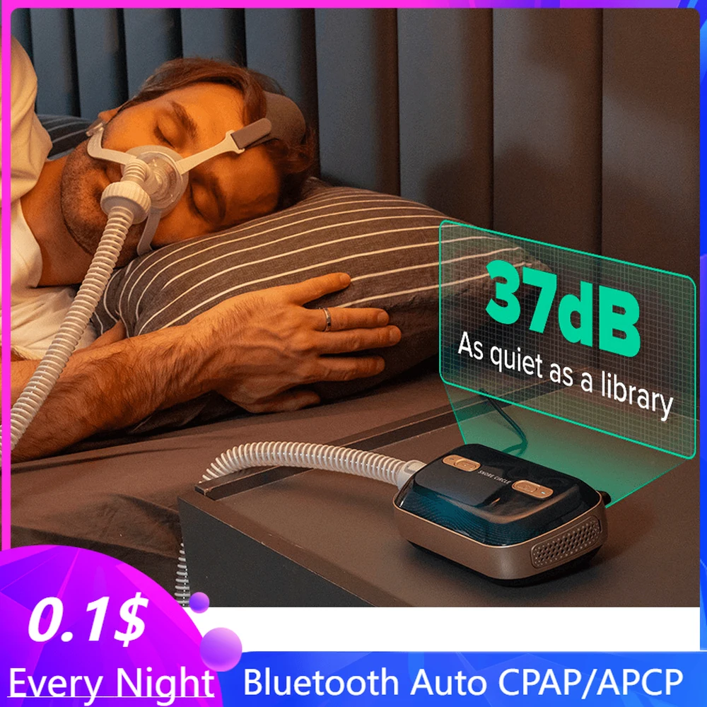 

Bluetooth AUTO CPAP/APAP Treat Sleep Apnea Anti Snore Sleep Bilevel Ventilator Health Report With Mask