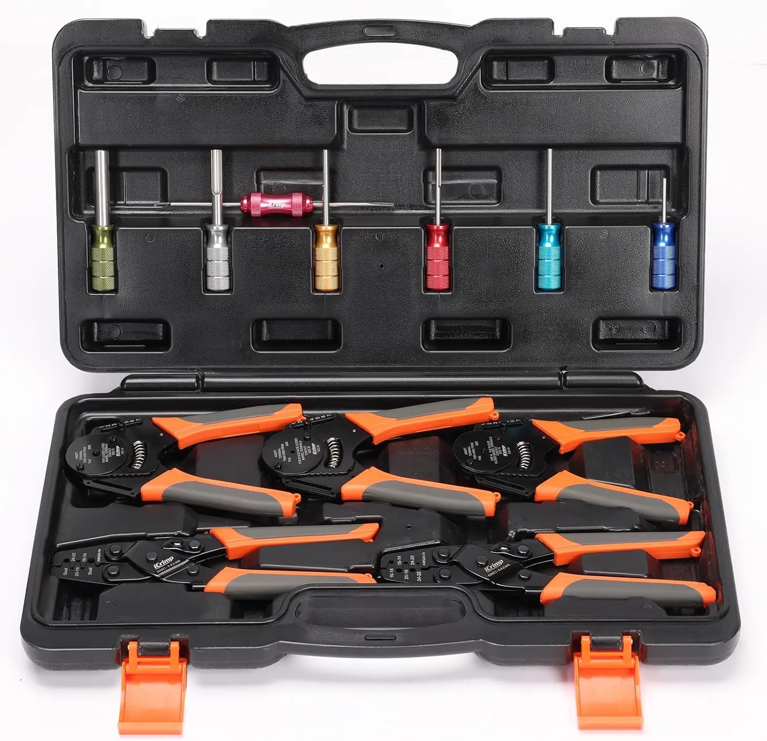 

Automotive Connector Crimping Tool Kit with Weather Pack and Deutsch Crimpers, 12-Piece Set for Wiring Harness Repair