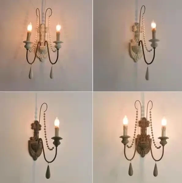 American country French pastoral retro old wall lamp living room dining room bedroom corridor staircase decorative lamps