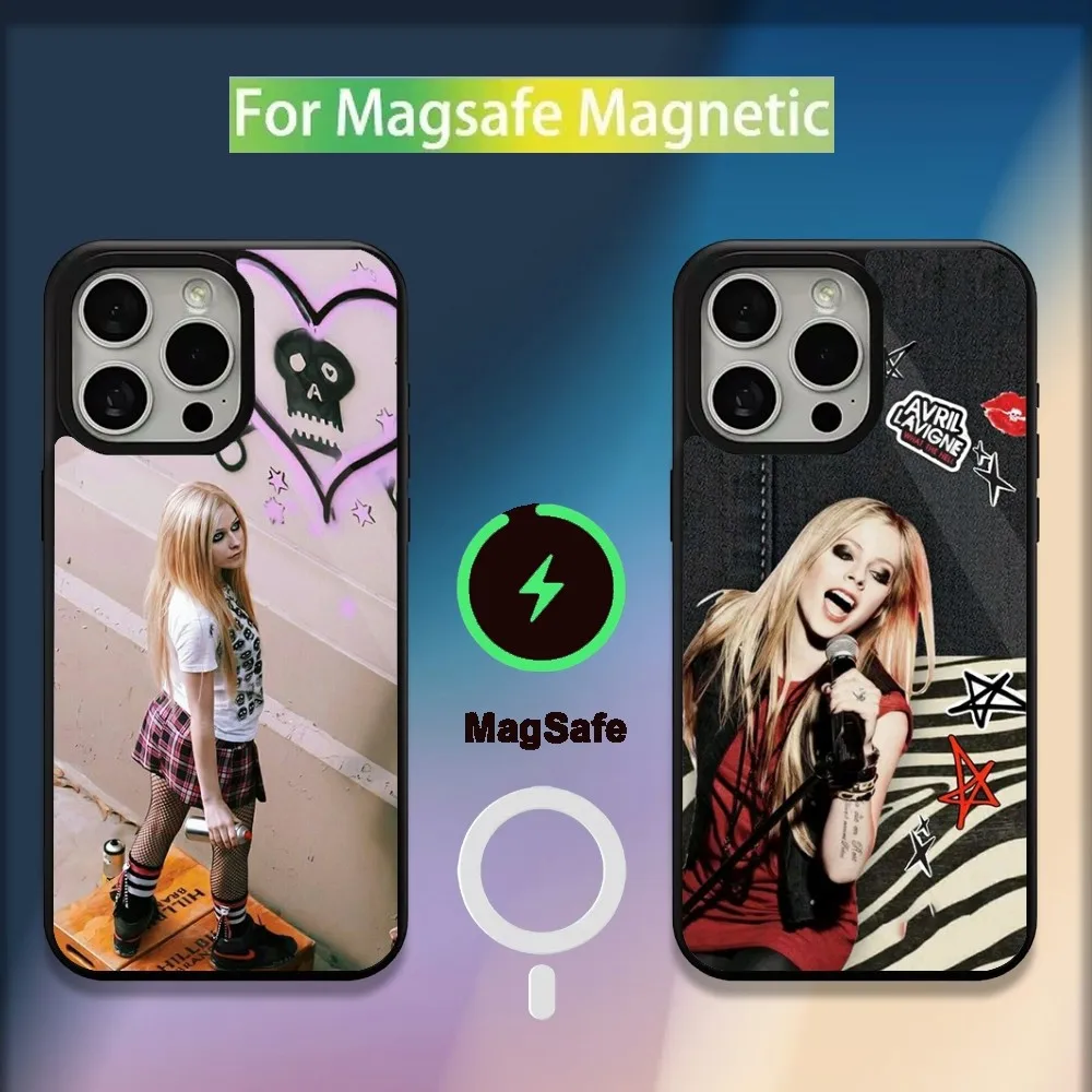 Singer Avril Lavigne Phone Case For iPhone 16,15,14,13,12,11,Plus,Pro,Max,Mini Magsafe Magnetic Wireless Charging