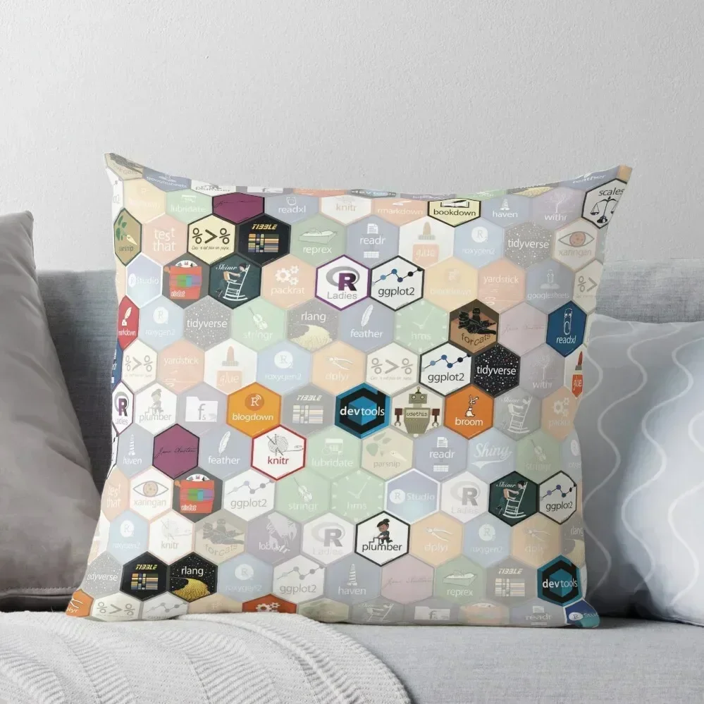 

R hex fabric (small hexes) Throw Pillow christmas ornaments 2025 Luxury Sofa Cushions Luxury Cushion Cover pillow