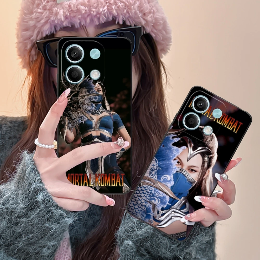 Mortal Kombat Kitana Mobile Cell Phone Case for Xiaomi POCO M6 M5 M4 M3 X6 X5 X4 X3 F6 F5 F4 F3 F2 C40 Pro GT 5G Black Cover