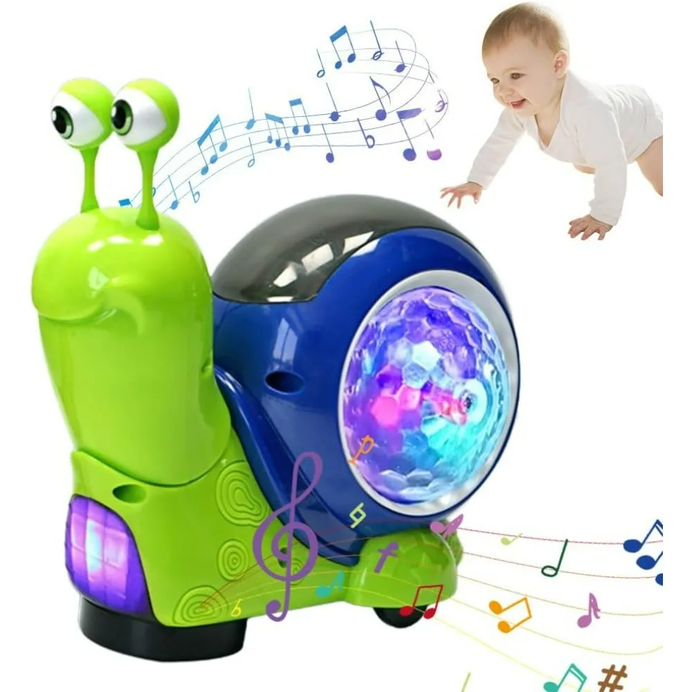 Baby Toys Toddler Luminous Snail Toy, Electric Crawling Snail Toys, Interactive Music Light Up Toys Baby Sensory Toys 6+ Months