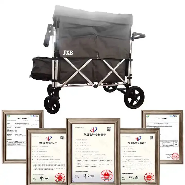 

JXB Safe and Secure Lightweight Tandem Twin Garden Shopping Travel Stroller Wagon