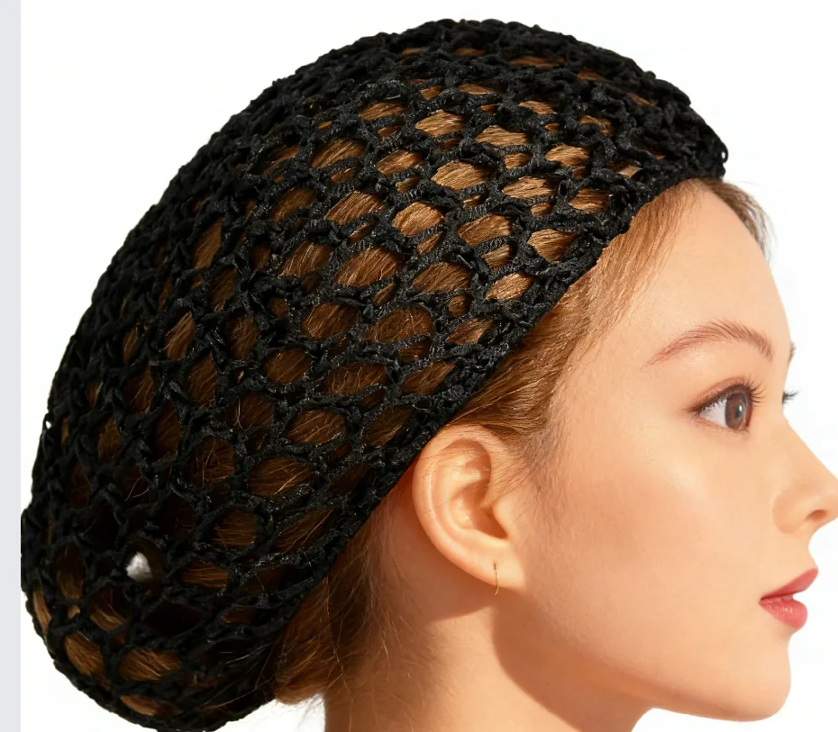 

Набор из 5 штук: сетчатые вязаные шапочки для волос, мягкие вискозные вязаные сетки для сна для женщин