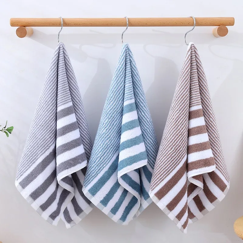 Japanese Style Gradient Striped Bathroom Towel - Strong Water Absorption Hand & Face Towel Unprinted Quality Towels