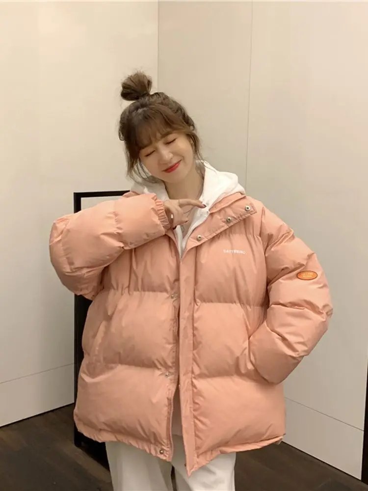 Fake Two Pieces Down Cotton Jacket For Women In 2023 Winter New Korean Version Loose And Slimming Hooded Women's Cotton Coat