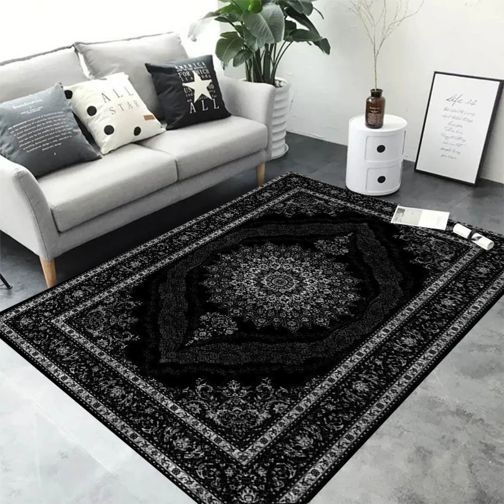Bohemia Mandala Geometric Area Rug Carpet for Home Living Room Bedroom Sofa Doormat Kitchen Decor, Anti-Slip Floor Mats