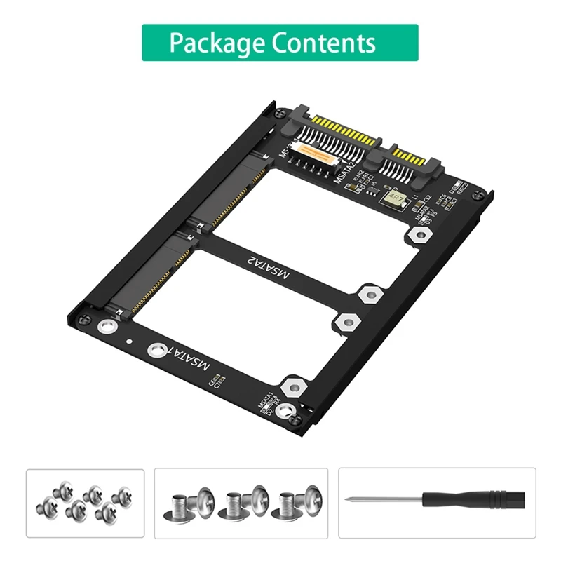 Dual Msata SSD To 2.5Inch SATA III With Frame Bracket - Retain MSATA SSD As 7Mm 2.5Inch SATA Drive Easy Install