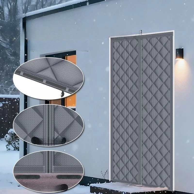 

Winter Windproof Door Curtain Thickened Magnetic Coldproof Door Screen Auto Closing Anti Cold Air Cotton Front Curtain Winter