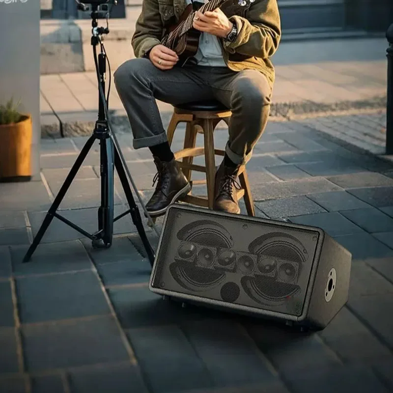 Dual Speaker Unit Stage Monitor, Passive Wedge Floor Return Loudspeaker for Band Live Performance, Club Stage Audio Monitor