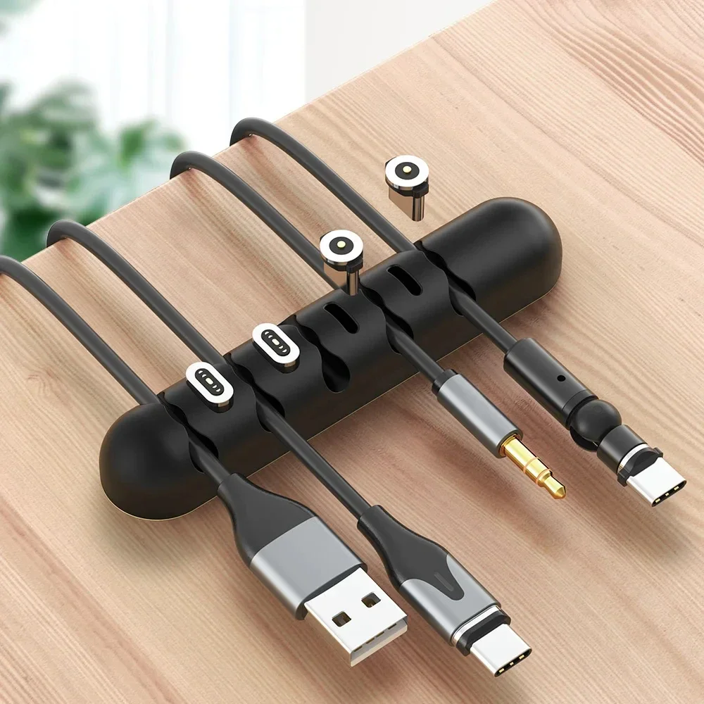 Gestione dell'organizzatore dei cavi Supporto per cavi Avvolgicavo USB flessibile Supporto intelligente ordinato Clip in silicone per cavo di rete per auricolari USB