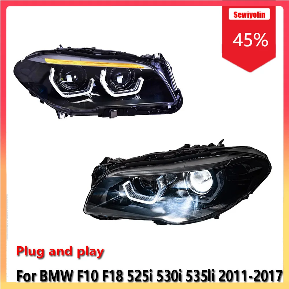 

Автомобильные светодиодные фары, детали для BMW F10 F18 525i 530i 535li 2011-2017, противотуманные фары DRL, стоп-сигналы поворота, Plug And Play