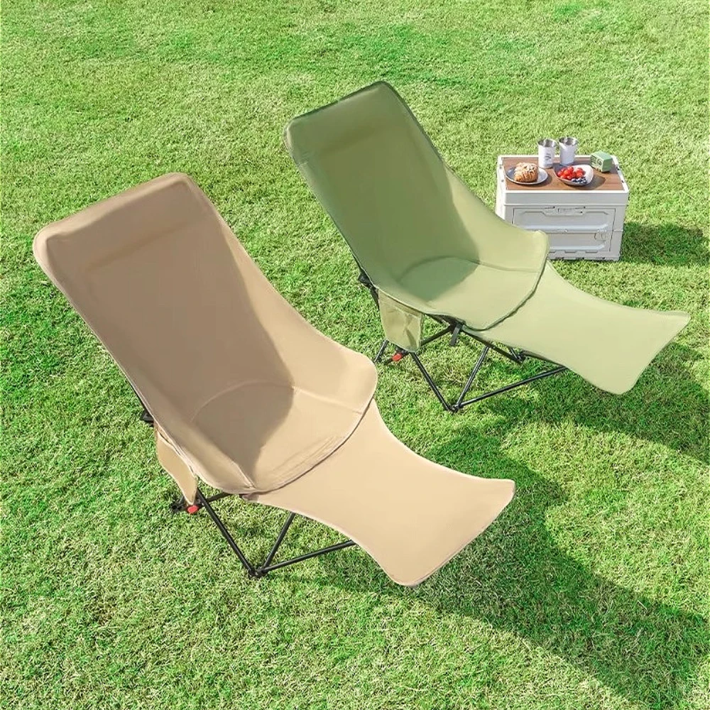

Outdoor Folding Chair Adjustable Camping Beach Moon Chair with Footstool Portable Lunch Break Fishing Leisure Chair