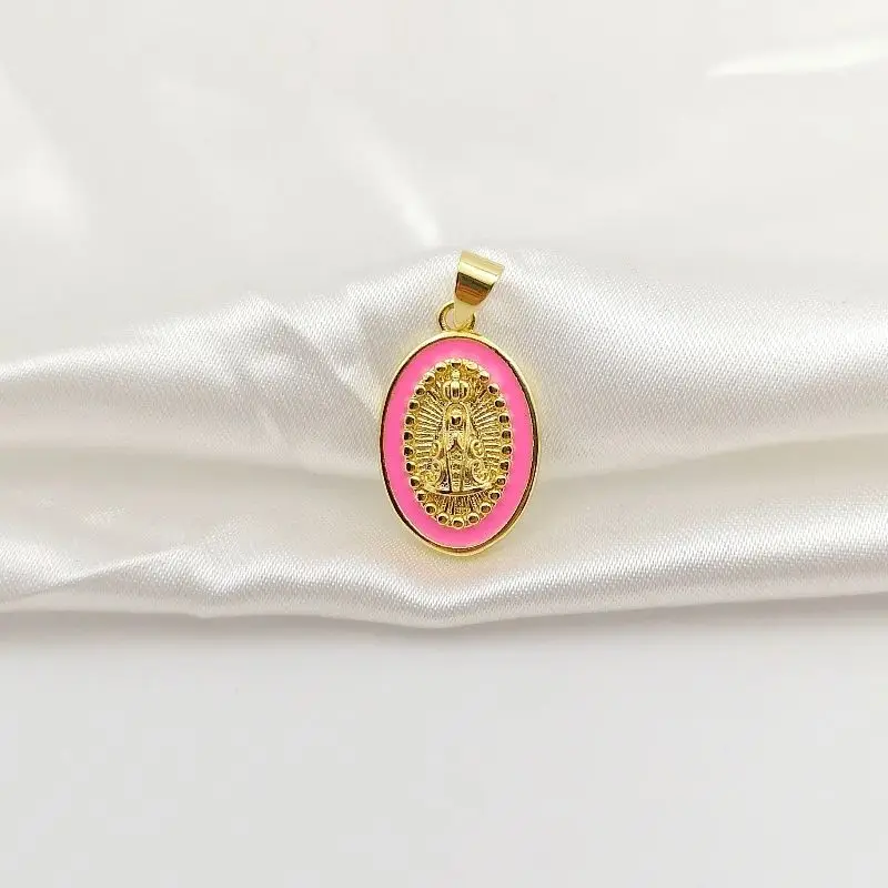 Golden Virgin del valle virgen de María collar collar pulsera pendientes esmalte Sra. aparecida colgante bricolaje accesorios para el suministro al por mayor de regalos para hombres y mujeres