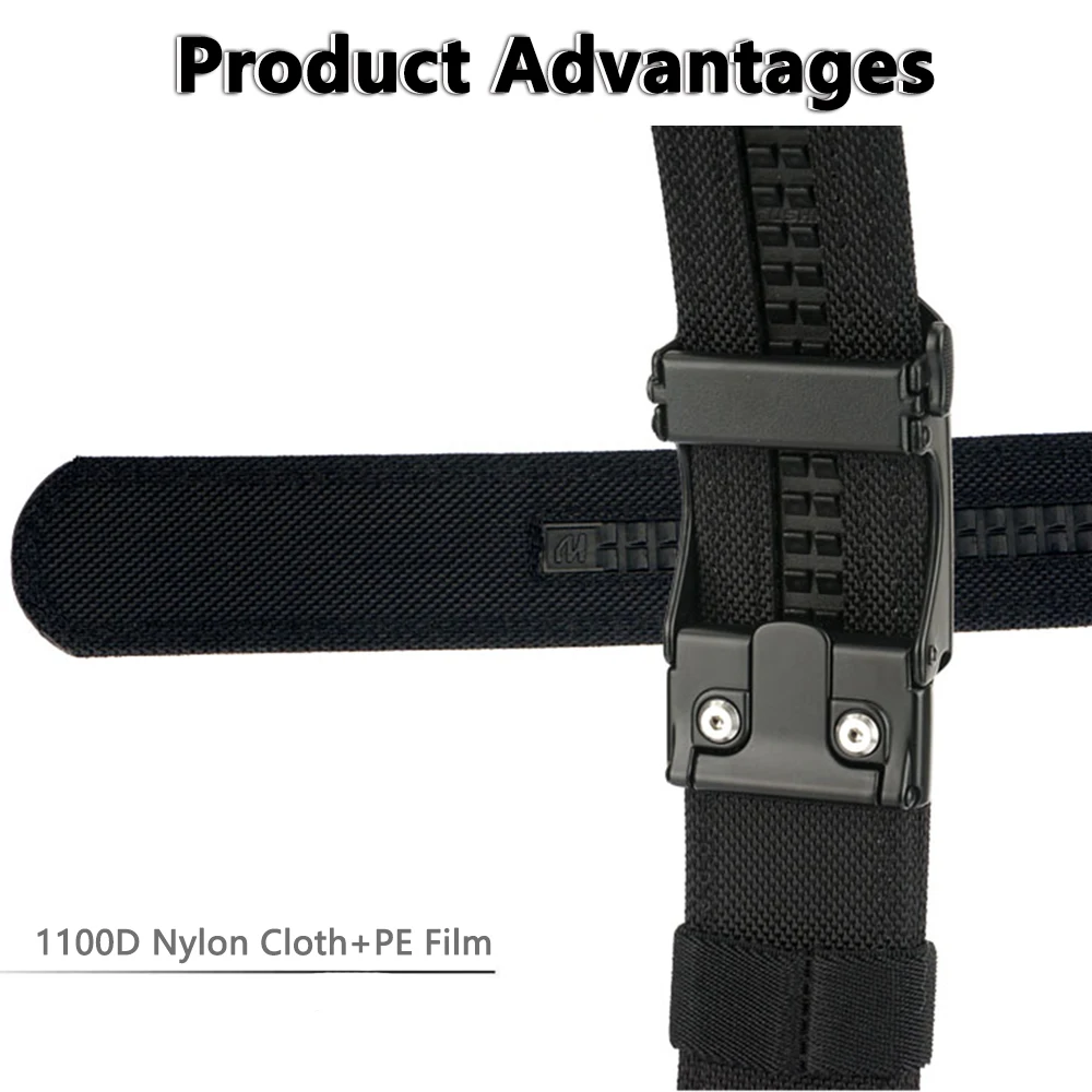 TUSHI New Hard Tactical Belt for Men 1100D Nylon Sturdy Metal Buckle Gun Belt Military Belt Outdoor Girdle IPSC Accessories Male